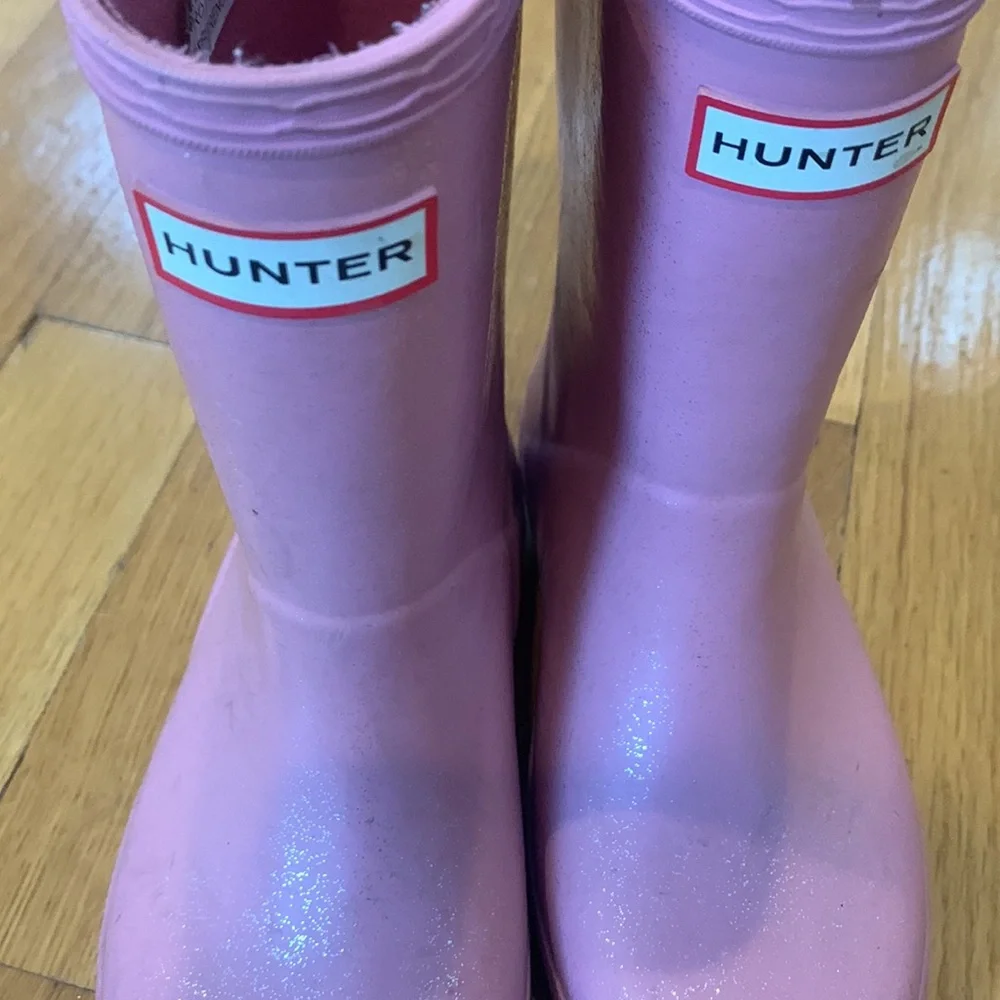Hunter Kids Pink Glitter Rain Boots
